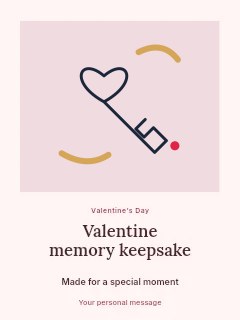 Valentine heart key · Duotone in Valentine memory keepsake · Quiet photo gallery