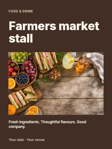 Farmers market stall poster template