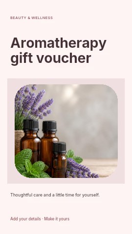 Aromatherapy gift voucher instagram story template