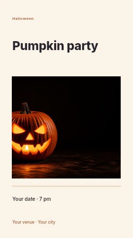 Pumpkin party instagram story template
