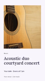 Acoustic duo courtyard concert instagram story template · Gallery editorial