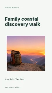 Family coastal discovery walk instagram story template · Modern programme