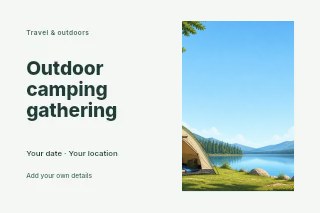 Outdoor camping gathering postcard template · Horizontal photo dialogue