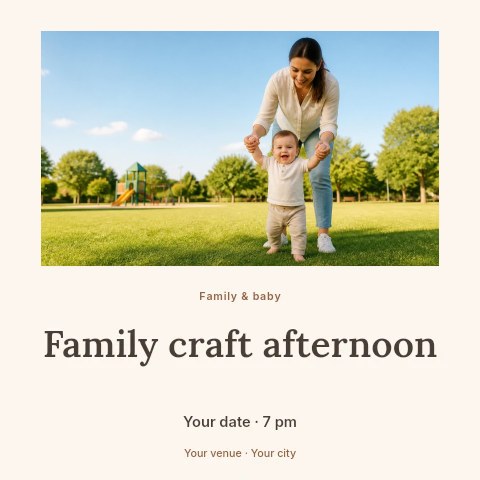 Family craft afternoon social media post template