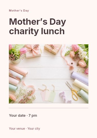 Mother’s Day charity lunch flyer template