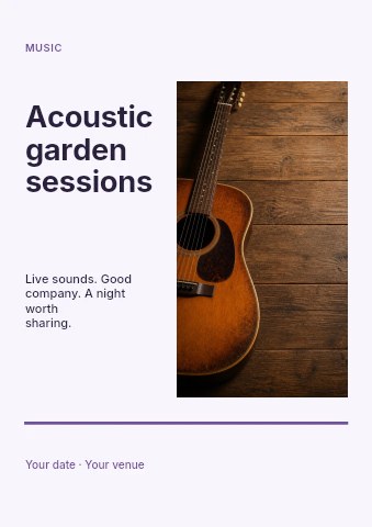 Acoustic garden sessions flyer template