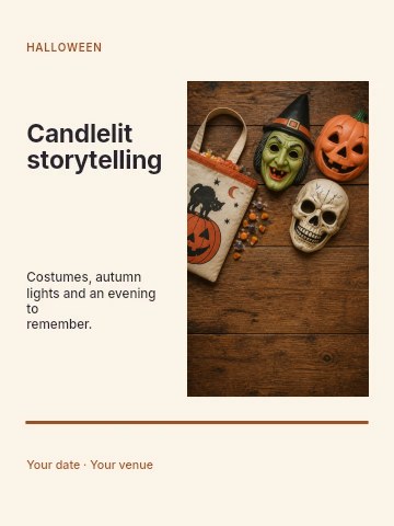 Candlelit storytelling poster template