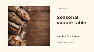 Seasonal supper table youtube thumbnail template · Horizontal photo dialogue