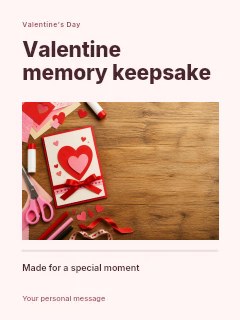 Valentine memory keepsake greeting card template · Title & photograph
