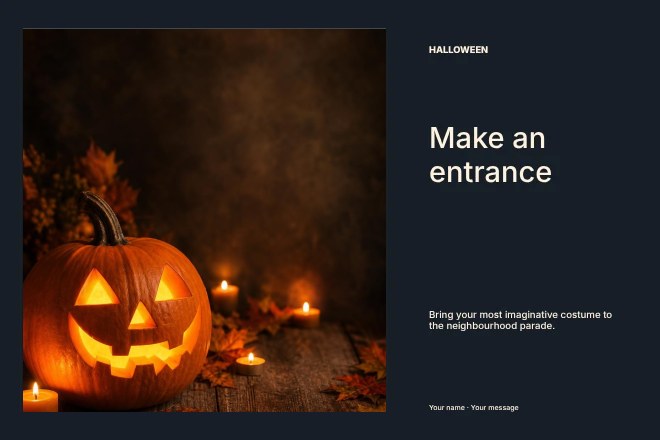 Costume parade photo layout postcard template