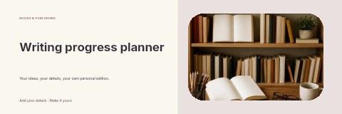 Writing progress planner banner template