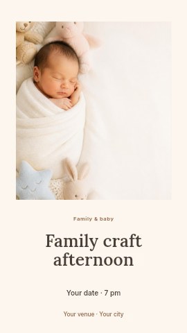 Family craft afternoon instagram story template
