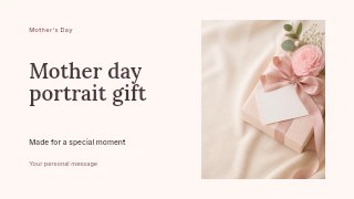 Mother Day portrait gift presentation cover template · Horizontal photo dialogue