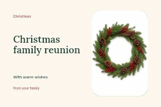 Christmas family reunion postcard template · Horizontal photo dialogue