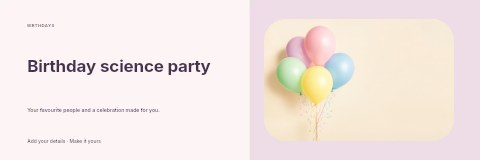 Birthday science party banner template