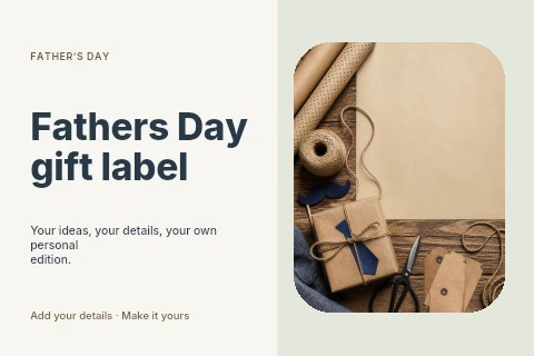 Fathers Day gift label postcard template