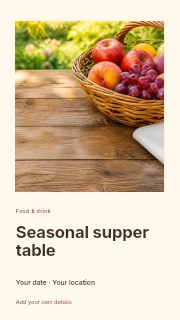 Wicker basket with mixed fresh fruit in Seasonal supper table · Gallery editorial