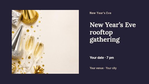 New Year’s Eve rooftop gathering banner template