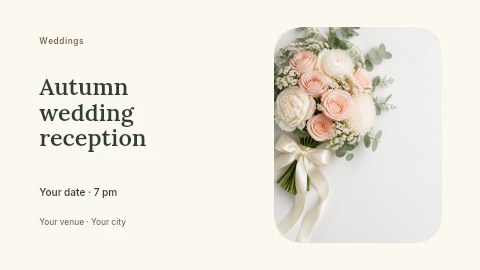 Autumn wedding reception banner template