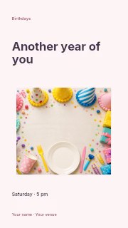 Birthday photo celebration instagram story template · Modern programme