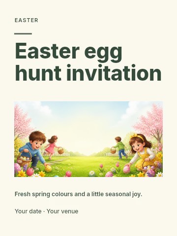 Easter egg hunt invitation poster template