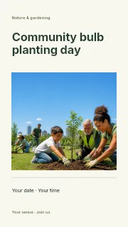 Community bulb planting day instagram story template · Title & photograph