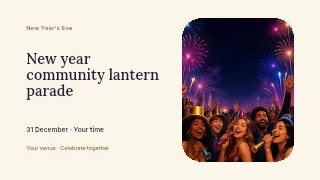 New Year community lantern parade youtube thumbnail template · Horizontal photo dialogue