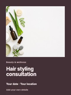 Hair styling consultation poster template · Gallery editorial