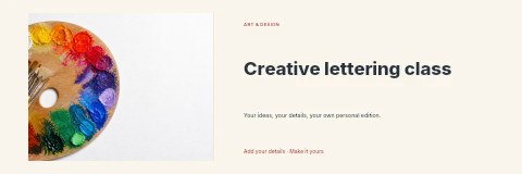 Creative lettering class banner template