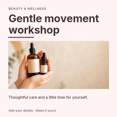Gentle movement workshop social media post template