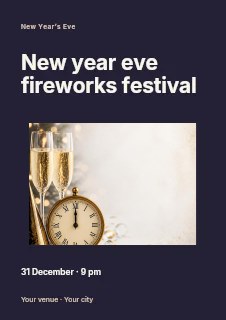 New Year Eve fireworks festival flyer template · Modern programme