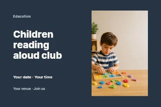 young boy assembling colorful number puzzle in Children reading aloud club postcard · Horizontal photo dialogue