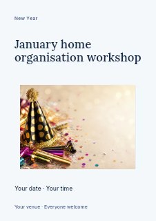 January home organisation workshop flyer template · Modern programme