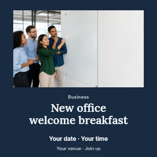 New office welcome breakfast social media post template · Quiet photo gallery