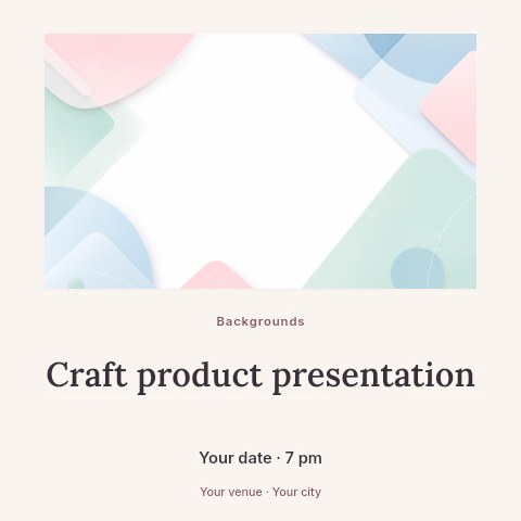 Soft pastel abstract geometric background in Craft product presentation social media post template