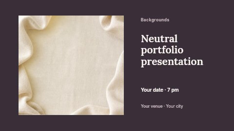 creamy beige textured fabric frame background in Neutral portfolio presentation presentation cover template