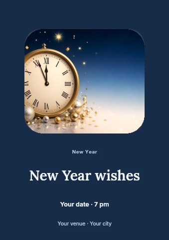 New Year wishes flyer template