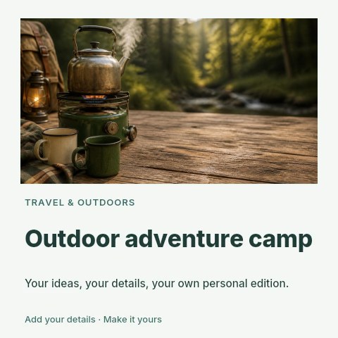 Outdoor adventure camp social media post template