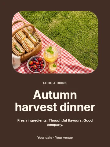 Autumn harvest dinner invitation template