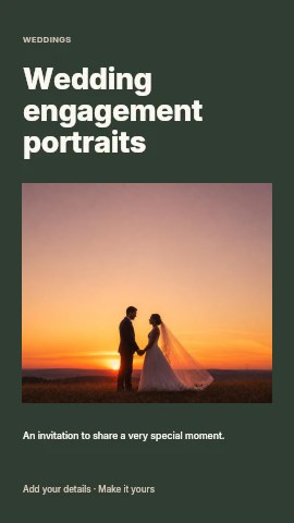 Wedding engagement portraits instagram story template