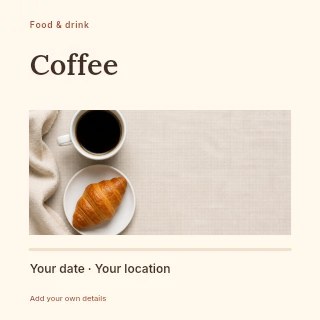 Coffee social media post template · Title & photograph