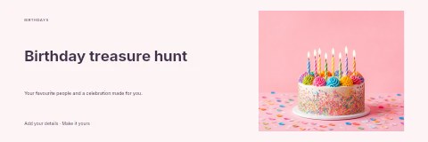 Birthday treasure hunt banner template