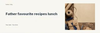 Father favourite recipes lunch banner template · Horizontal photo dialogue