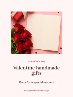 Valentine handmade gifts greeting card template · Picture window