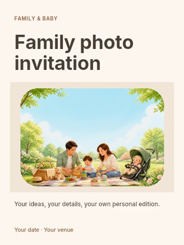 Family photo invitation poster template