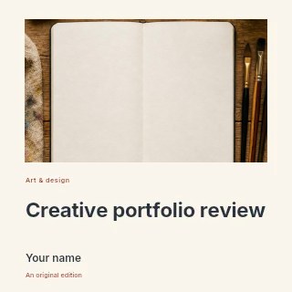 Creative portfolio review podcast cover template · Gallery editorial