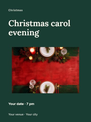 Christmas carol evening poster template