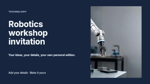 Robotics workshop invitation presentation cover template