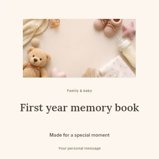 First year memory book social media post template · Picture window