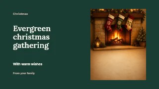 Evergreen Christmas gathering youtube thumbnail template · Horizontal photo dialogue